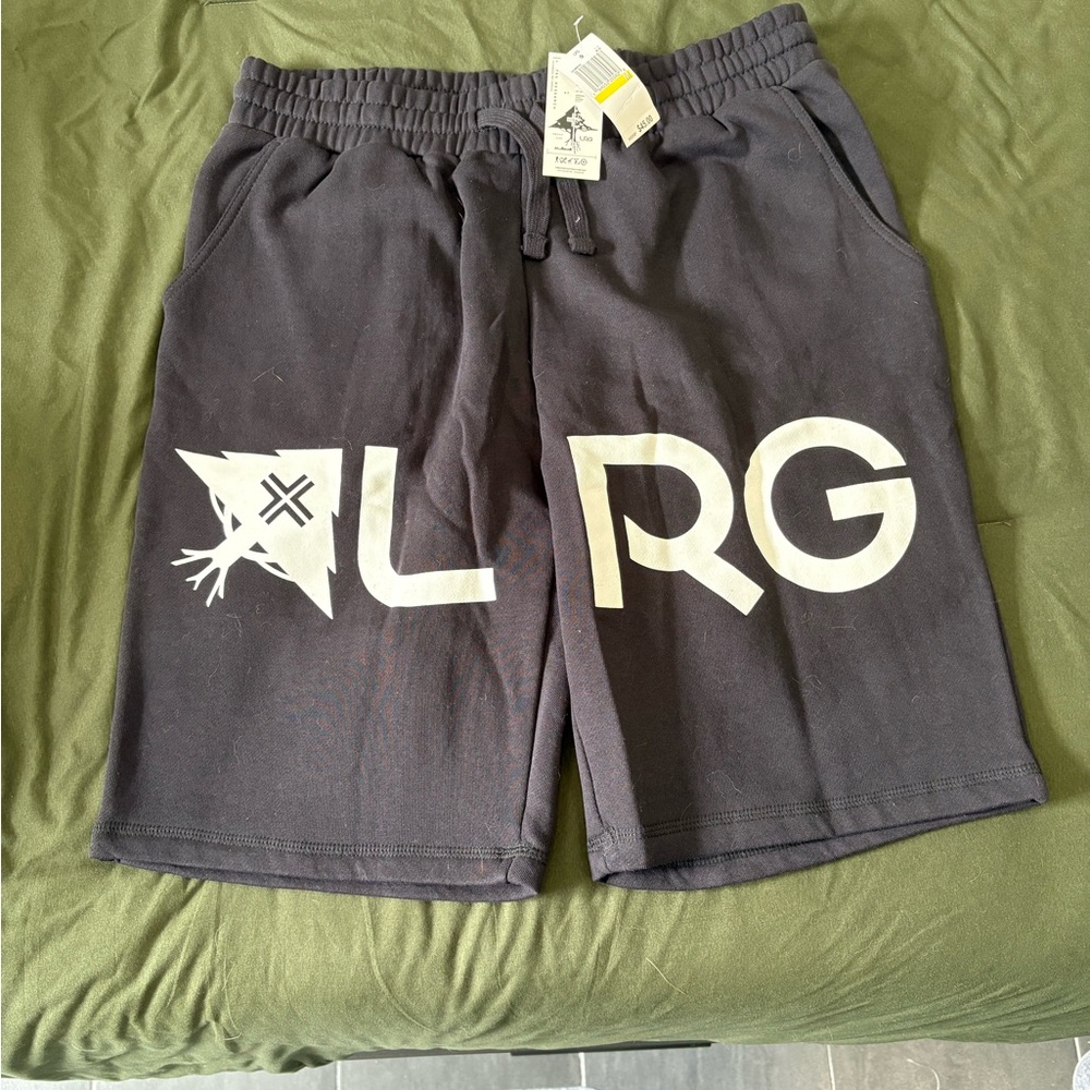 LRG Black Athletic Shorts with Logo